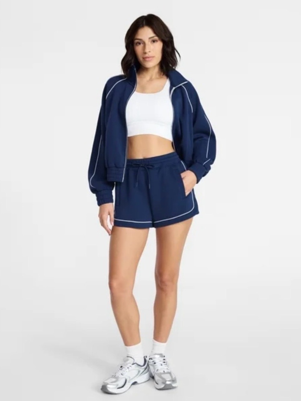 NWT Avia Women’s Double Knit Athletic Lounge Shorts Navy Blue Size XL (16-18)